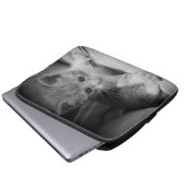 Black and White Kitten Fotograph Laptopschutzhülle (Vorne Knopf)