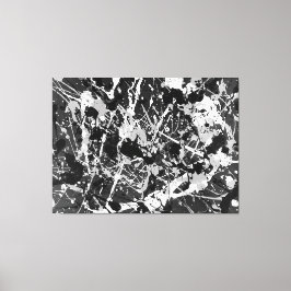 BLACK AND WHITE L V - Action painting -Abstrakt- Leinwanddruck