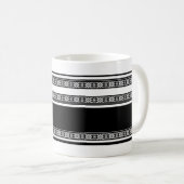 Black and white lace braid and horizontal stripes  kaffeetasse (VorderseiteRechts)