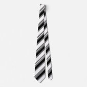 Black and white lace braid and horizontal stripes krawatte (Vorderseite)