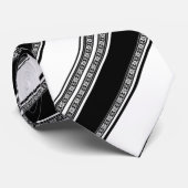 Black and white lace braid and horizontal stripes krawatte (Gerollt)
