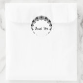 Black and White Lacey Vielen Dank Runder Aufkleber (Tasche)