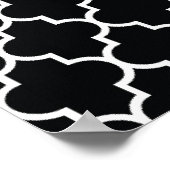 Black And White Latticework, Quatrefoil, Trellis Poster (Ecke)