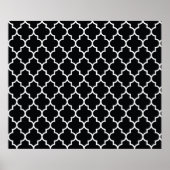 Black And White Latticework, Quatrefoil, Trellis Poster (Vorne)