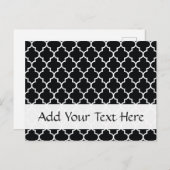 Black And White Latticework, Quatrefoil, Trellis Postkarte (Vorne/Hinten)