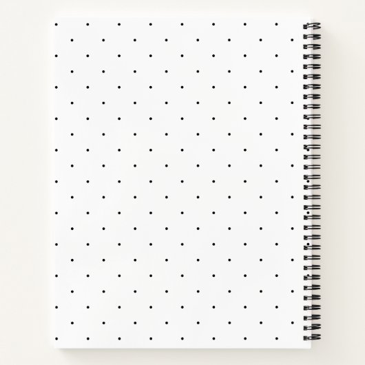 Black And White Laurel Monogram Polka Dot Pattern Notizblock (Rückseite)