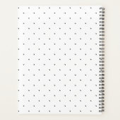 Black And White Laurel Monogram Polka Dot Pattern Planer (Rückseite)