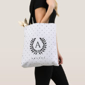 Black And White Laurel Monogram Polka Dot Pattern Tasche (Von Nahem)