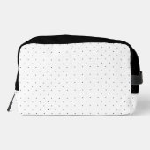 Black And White Laurel Monogram Polka Dot Pattern Waschbeutel (Rückseite)