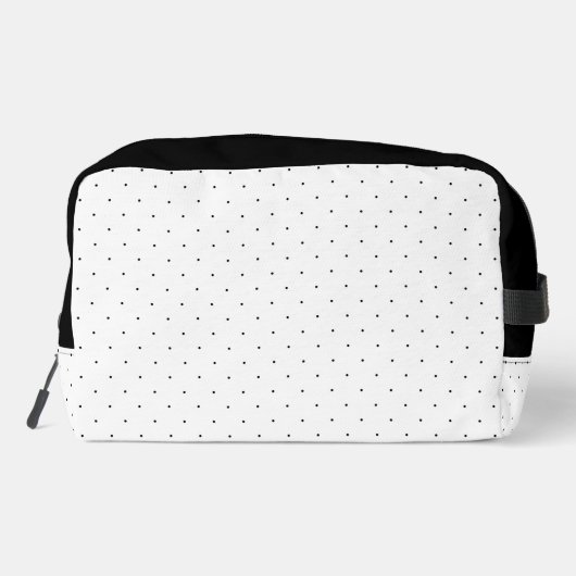 Black And White Laurel Monogram Polka Dot Pattern Waschbeutel (Rückseite)