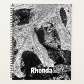 Black and White Leaf Nature Planer (Vorderseite)