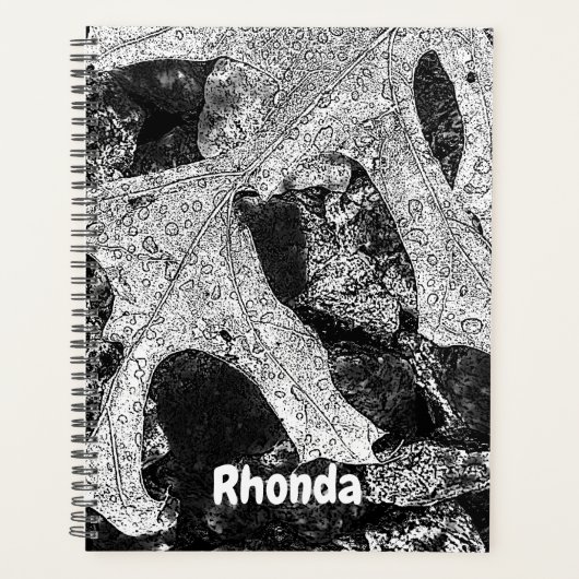 Black and White Leaf Nature Planer (Vorderseite)