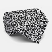 Black and white leopard cheetah pattern krawatte (Gerollt)