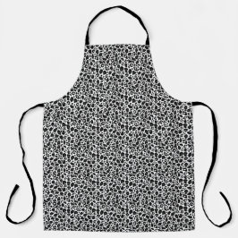 Black and white leopard cheetah pattern schürze