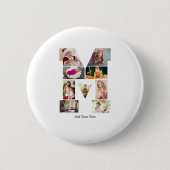 Black and White Letter M Photo Collage Button (Vorderseite)