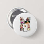 Black and White Letter M Photo Collage Button (Vorne & Hinten)