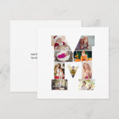 Black and White Letter M Photo Collage Dankeskarte (Vorne/Hinten)