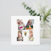 Black and White Letter M Photo Collage Dankeskarte (Stehend Vorderseite)