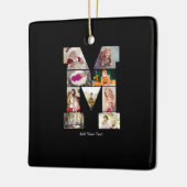 Black and White Letter M Photo Collage Keramikornament (Links)