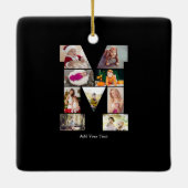 Black and White Letter M Photo Collage Keramikornament (Rückseite)