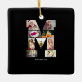 Black and White Letter M Photo Collage Keramikornament (Vorderseite)