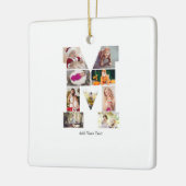 Black and White Letter M Photo Collage Keramikornament (Links)