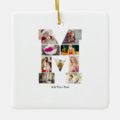 Black and White Letter M Photo Collage Keramikornament (Vorderseite)