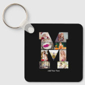 Black and White Letter M Photo Collage Schlüsselanhänger (Vorderseite)