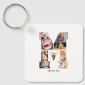 Black and White Letter M Photo Collage Schlüsselanhänger (Vorderseite)