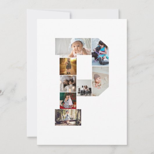 Black and White Letter P Photo Collage Ankündigung (Vorderseite)