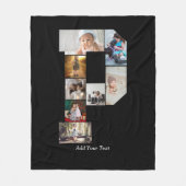 Black and White Letter P Photo Collage Fleecedecke (Vorderseite)