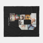 Black and White Letter P Photo Collage Fleecedecke (Vorderseite (Horizontal))