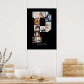 Black and White Letter P Photo Collage Poster (Küche)