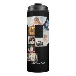 Black and White Letter P Photo Collage Thermosbecher