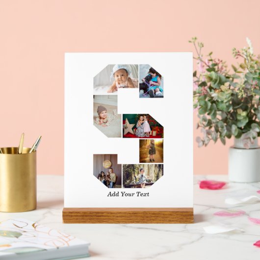 Black and White Letter S Photo Collage Acrylschild (Hochzeit)