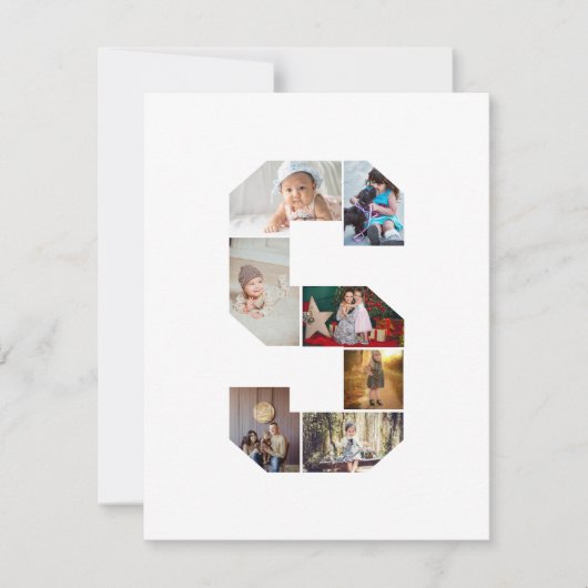 Black and White Letter S Photo Collage Ankündigung (Vorderseite)