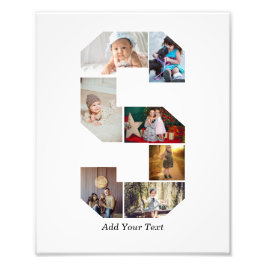 Black and White Letter S Photo Collage Fotodruck