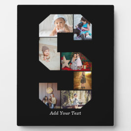 Black and White Letter S Photo Collage Fotoplatte