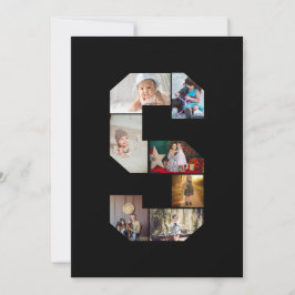 Black and White Letter S Photo Collage Karte