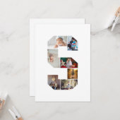 Black and White Letter S Photo Collage Karte (Vorderseite/Rückseite Beispiel)