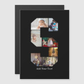 Black and White Letter S Photo Collage Magnetkarte (Vorne/Hinten)