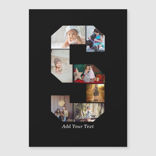 Black and White Letter S Photo Collage Magnetkarte (Vorderseite)