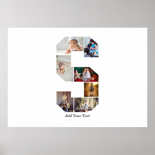 Black and White Letter S Photo Collage Poster (Vorne)