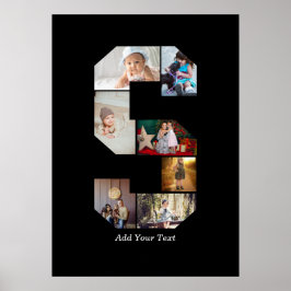 Black and White Letter S Photo Collage Poster