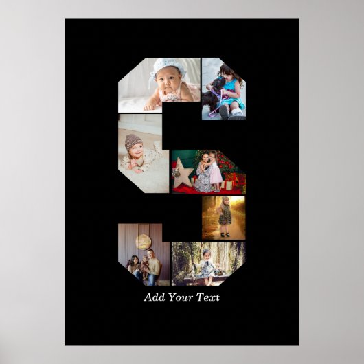 Black and White Letter S Photo Collage Poster (Vorne)