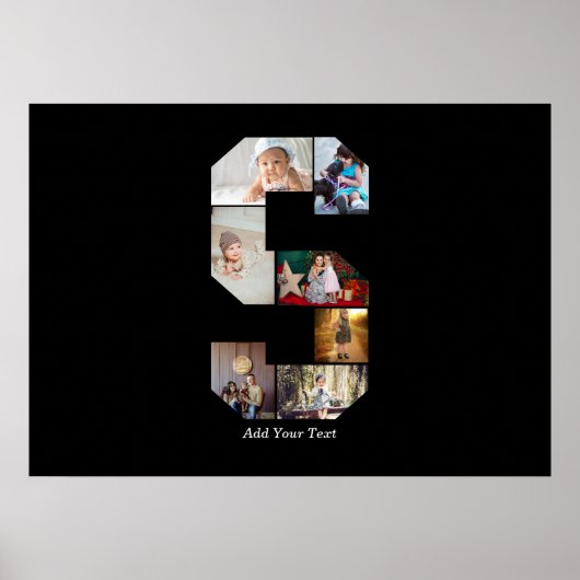 Black and White Letter S Photo Collage Poster (Vorne)