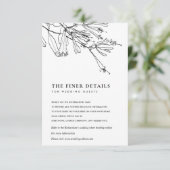 BLACK AND WHITE LINIE ZEICHNEND WEDDING DETAIL BEGLEITKARTE (Stehend Vorderseite)