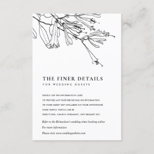 BLACK AND WHITE LINIE ZEICHNEND WEDDING DETAIL BEGLEITKARTE