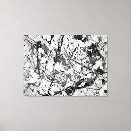 BLACK AND WHITE LIV - Action painting - Abstrakt- Leinwanddruck