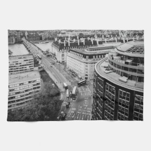 Black and White London City Handtuch